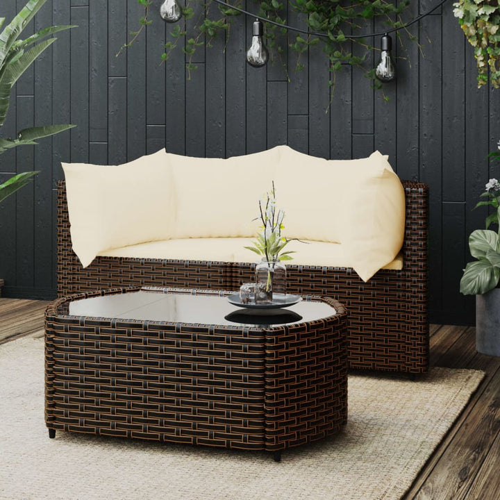 Garten-Ecksofas Mit Kissen 2 Stk. Schwarz Poly Rattan