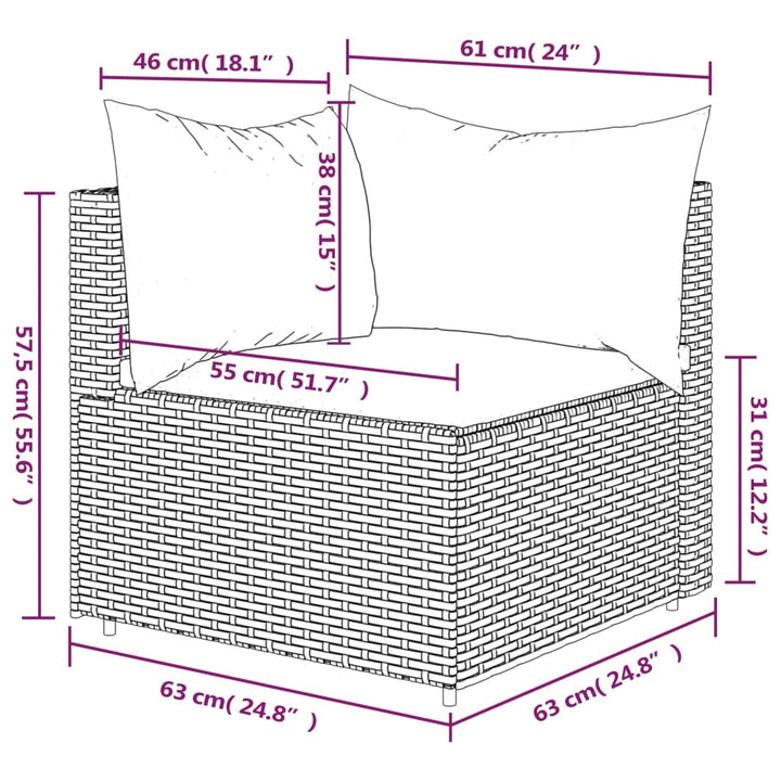 Garten- Mit Kissen Poly Rattan