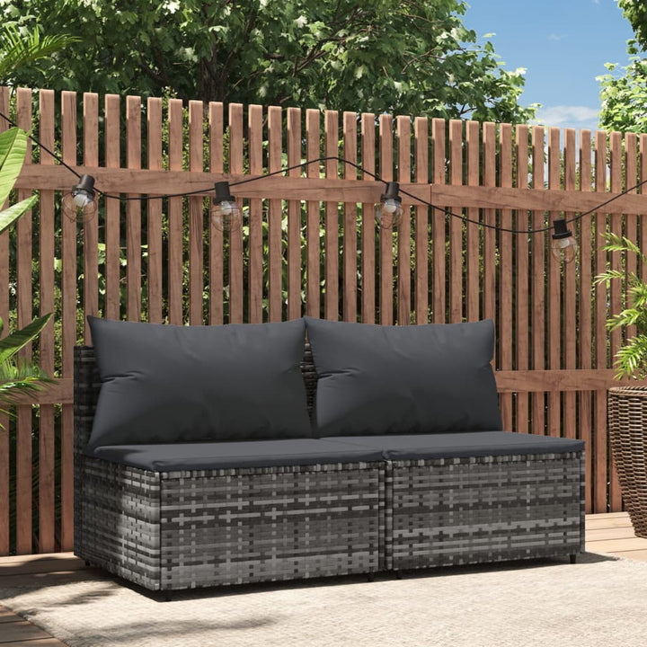 3-Tlg. Garten-Lounge-Set Mit Kissen Poly Rattan