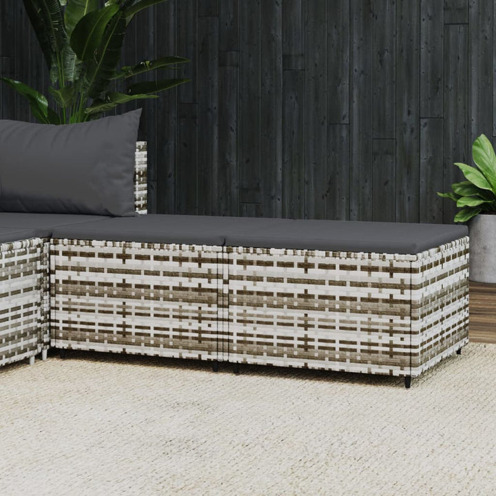 Gartenhocker Mit Kissen Schwarz Poly Rattan