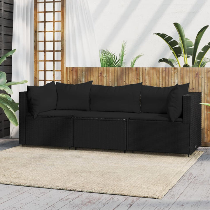 Garten-Ecksofas Mit Kissen 2 Stk. Schwarz Poly Rattan