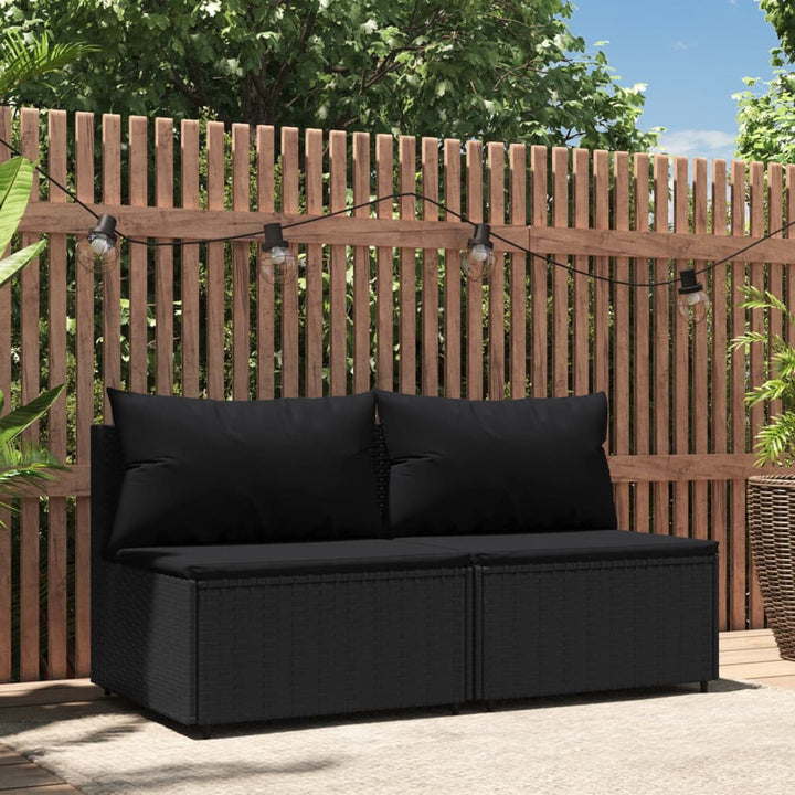 3-Tlg. Garten-Lounge-Set Mit Kissen Poly Rattan