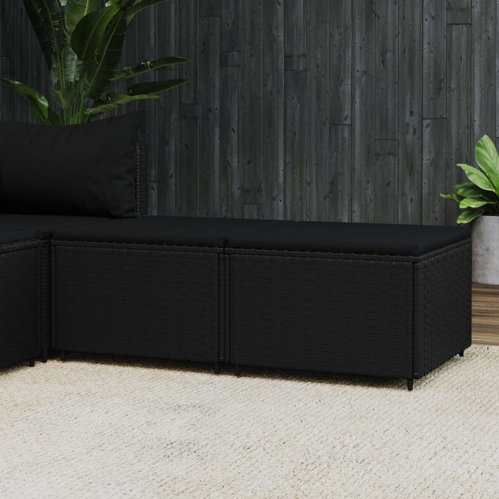 Gartenhocker Mit Kissen Schwarz Poly Rattan