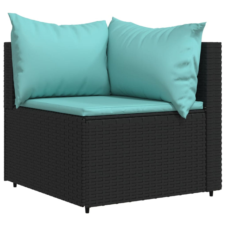 Garten-Ecksofas Mit Kissen 2 Stk. Schwarz Poly Rattan