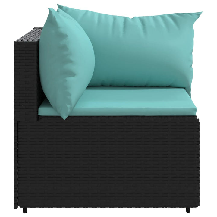 Garten-Ecksofas Mit Kissen 2 Stk. Schwarz Poly Rattan