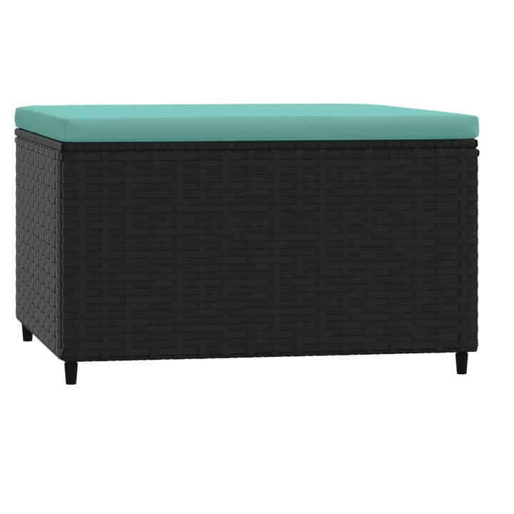 Gartenhocker Mit Kissen Schwarz Poly Rattan