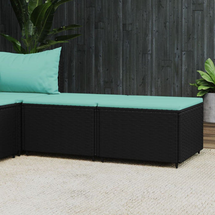 Gartenhocker Mit Kissen Schwarz Poly Rattan