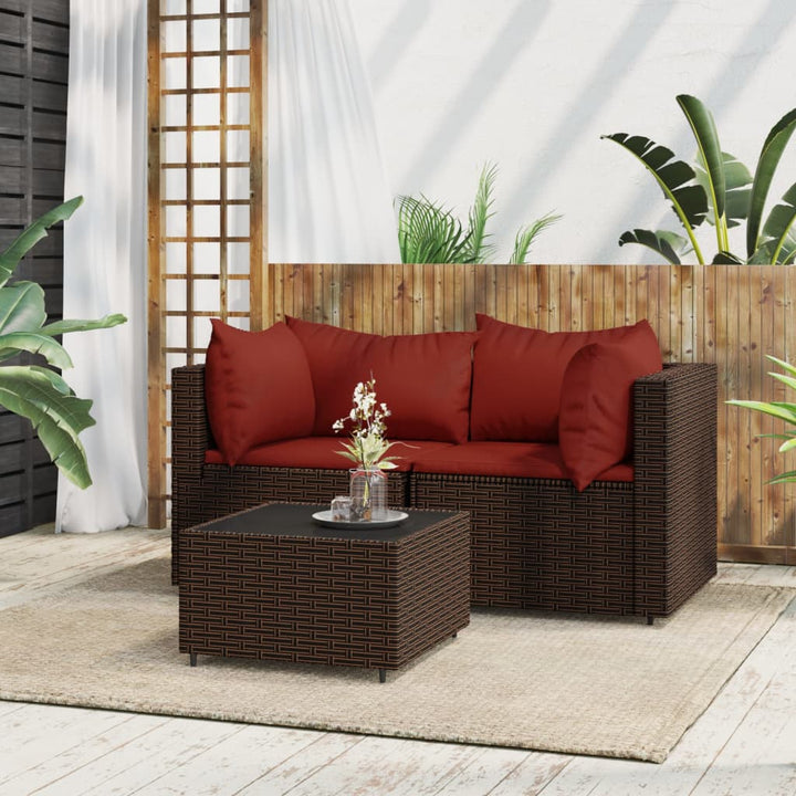 Garten-Ecksofas Mit Kissen 2 Stk. Schwarz Poly Rattan