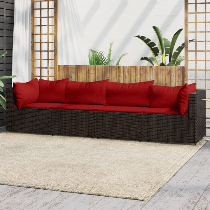 Garten-Ecksofas Mit Kissen 2 Stk. Schwarz Poly Rattan