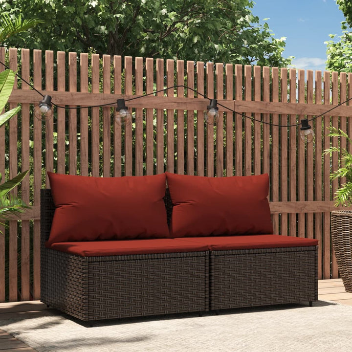 3-Tlg. Garten-Lounge-Set Mit Kissen Poly Rattan