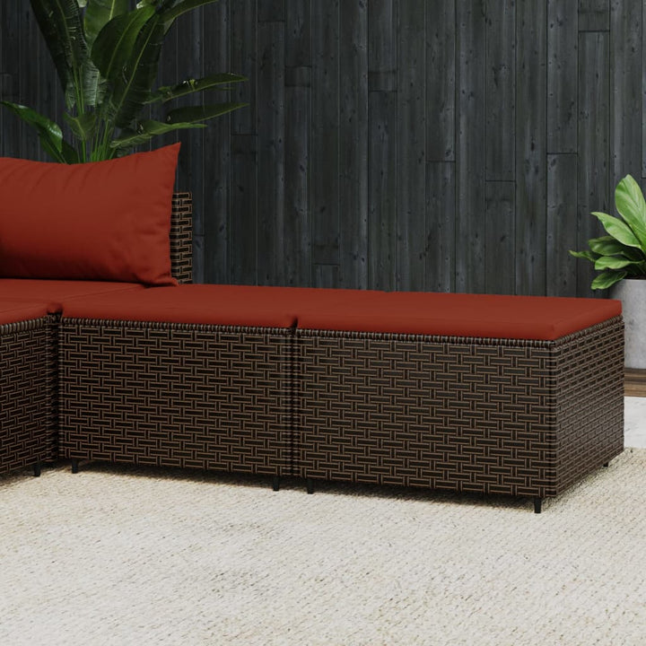 Gartenhocker Mit Kissen Schwarz Poly Rattan