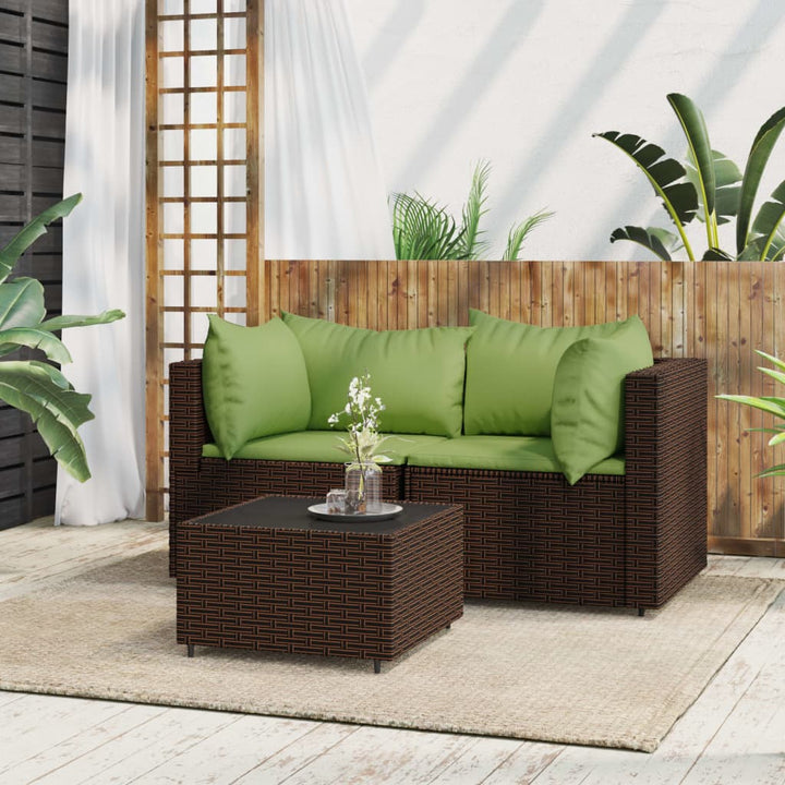 Garten-Ecksofas Mit Kissen 2 Stk. Schwarz Poly Rattan