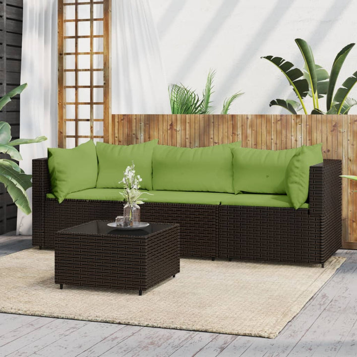 Garten-Ecksofas Mit Kissen 2 Stk. Schwarz Poly Rattan