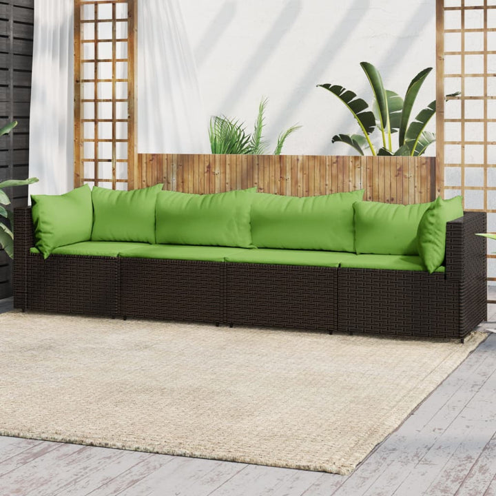 Garten-Ecksofas Mit Kissen 2 Stk. Schwarz Poly Rattan