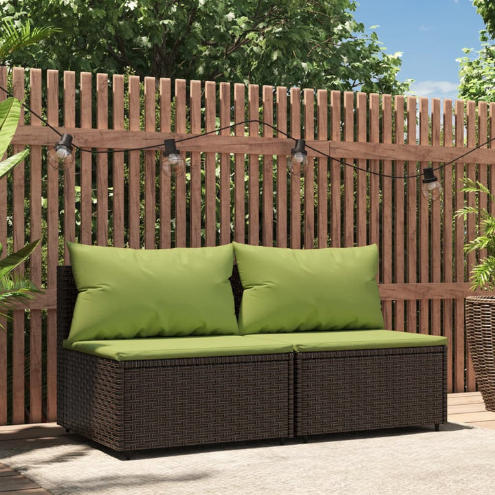 3-Tlg. Garten-Lounge-Set Mit Kissen Poly Rattan