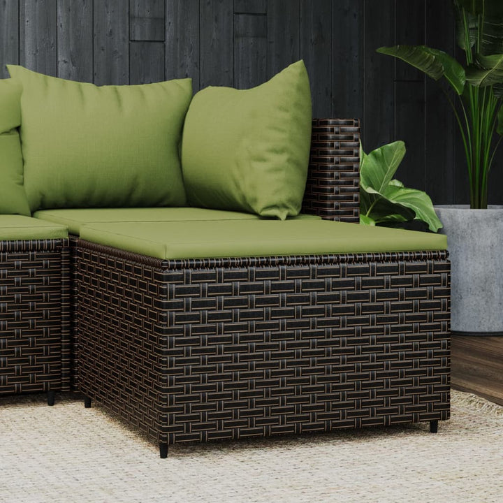 Gartenhocker Mit Kissen Schwarz Poly Rattan