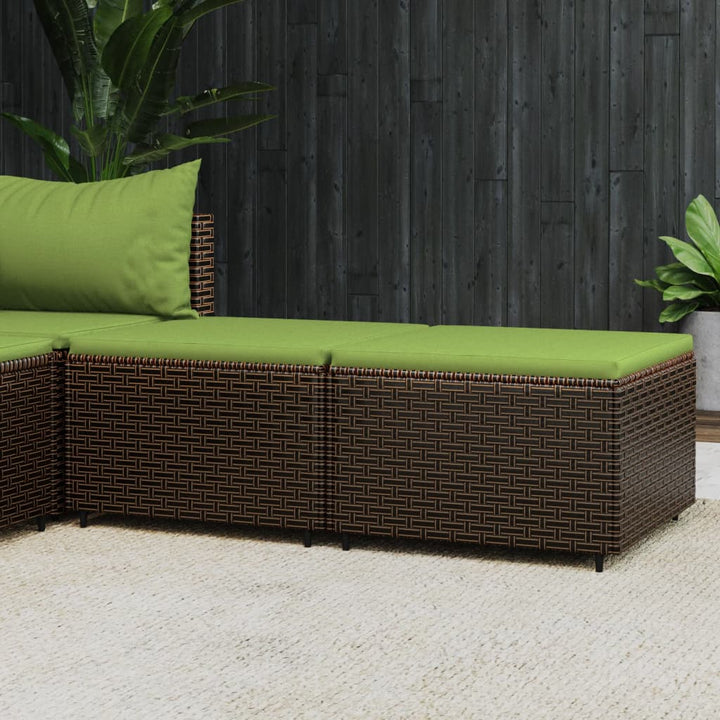 Gartenhocker Mit Kissen Schwarz Poly Rattan