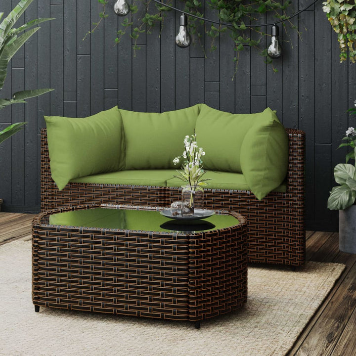 Garten-Ecksofas Mit Kissen 2 Stk. Schwarz Poly Rattan