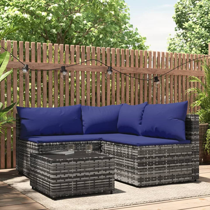 Garten- Mit Kissen Poly Rattan