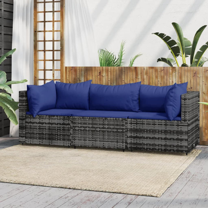 Garten-Ecksofas Mit Kissen 2 Stk. Schwarz Poly Rattan