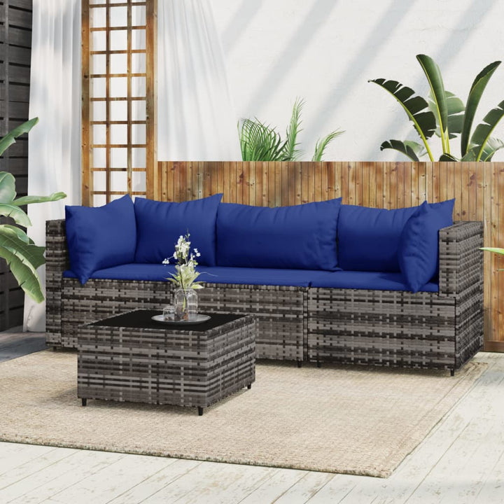 Garten-Ecksofas Mit Kissen 2 Stk. Schwarz Poly Rattan