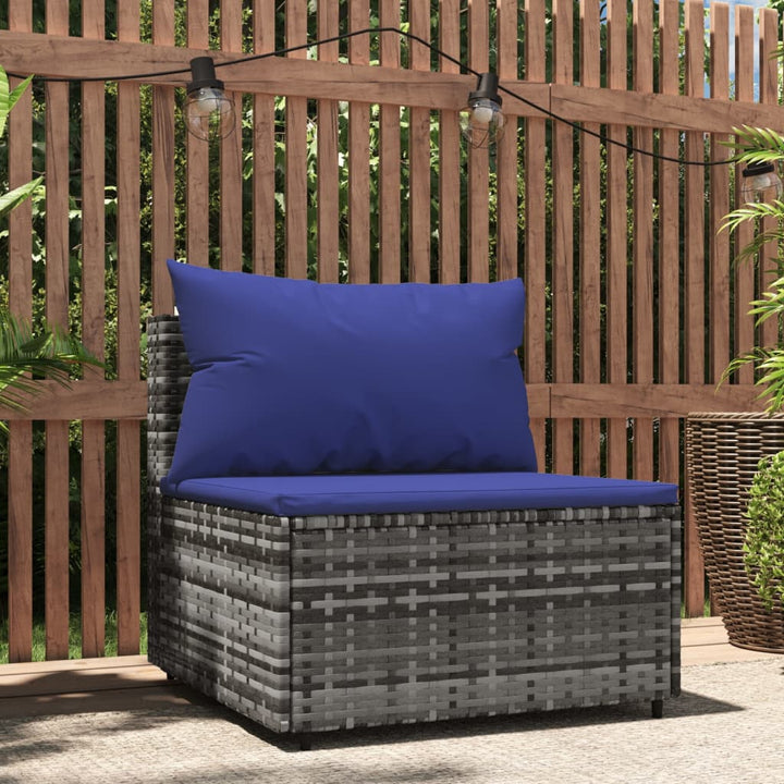 3-Tlg. Garten-Lounge-Set Mit Kissen Poly Rattan