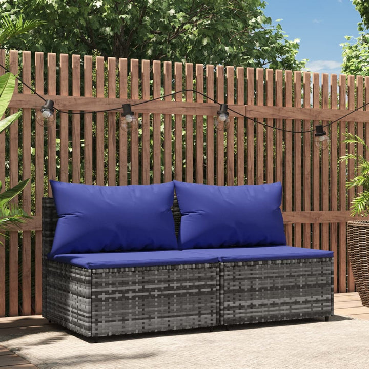 3-Tlg. Garten-Lounge-Set Mit Kissen Poly Rattan