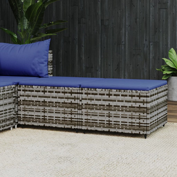 Gartenhocker Mit Kissen Schwarz Poly Rattan