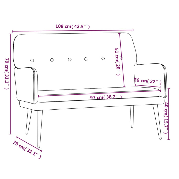 Sitzbank 108X79X79 Cm Samt