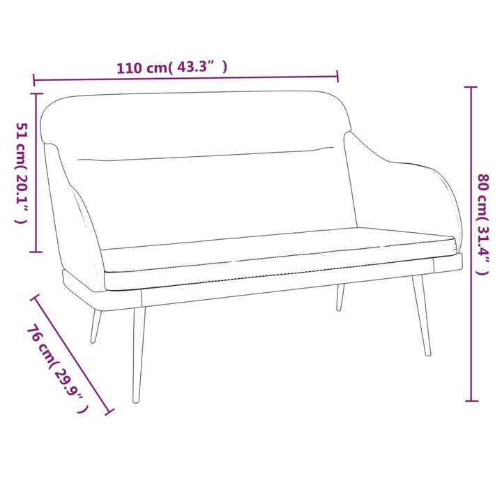 Sitzbank 110X76X80 Cm Samt