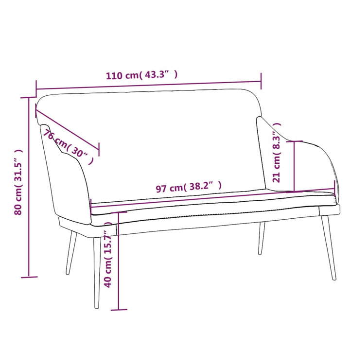 Sitzbank 110X76X80 Cm Samt