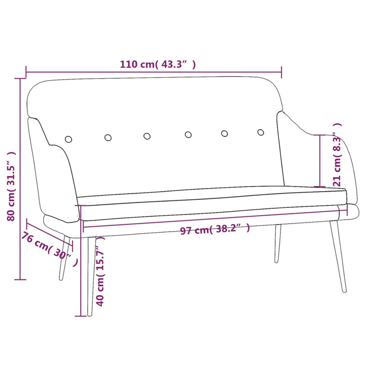 Sitzbank 110X76X80 Cm Stoff