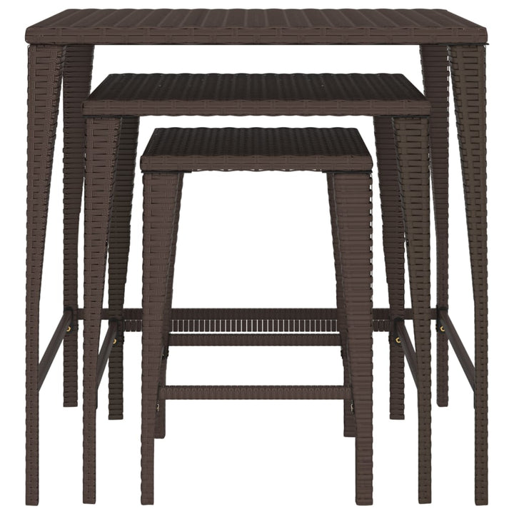 Satztische 3 Stk. Poly Rattan