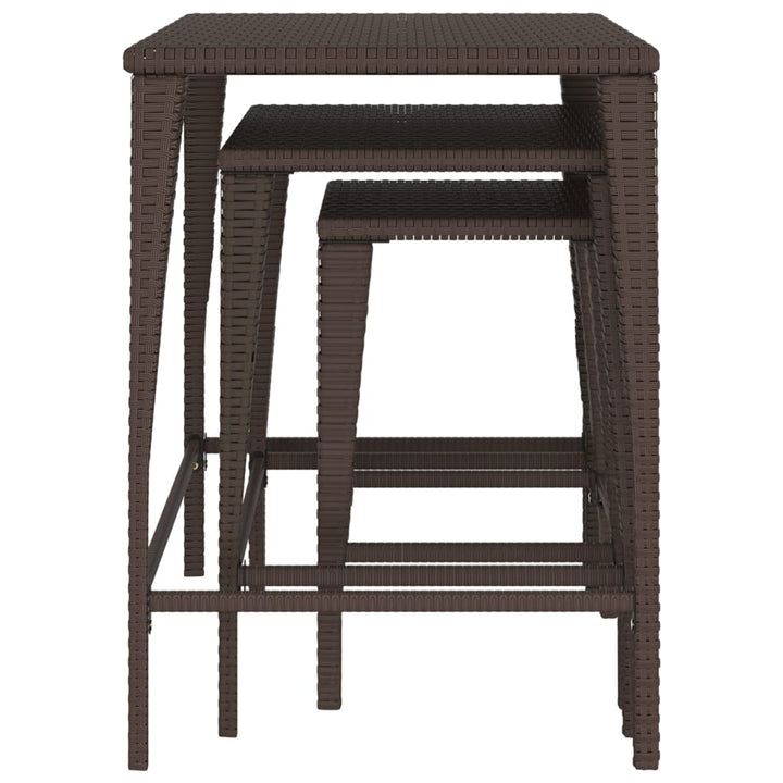 Satztische 3 Stk. Poly Rattan