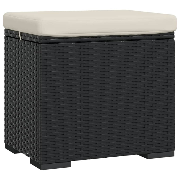 Hocker Mit Kissen 40X30X40 Cm Poly Rattan