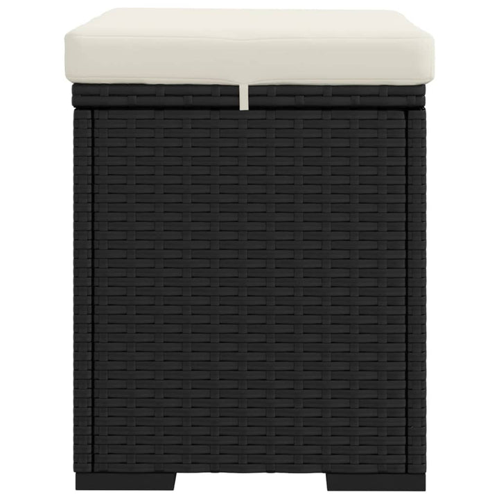 Hocker Mit Kissen 40X30X40 Cm Poly Rattan