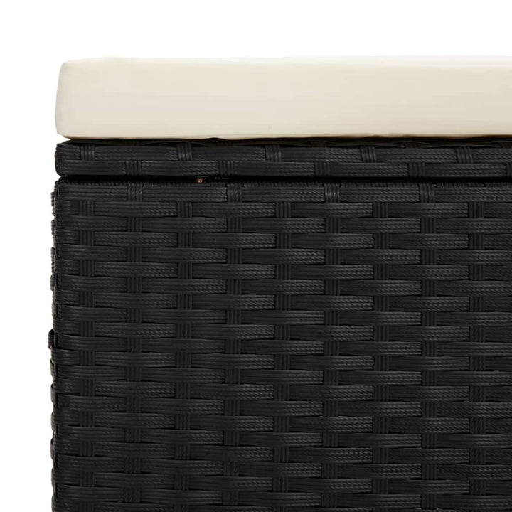 Hocker Mit Kissen 40X30X40 Cm Poly Rattan