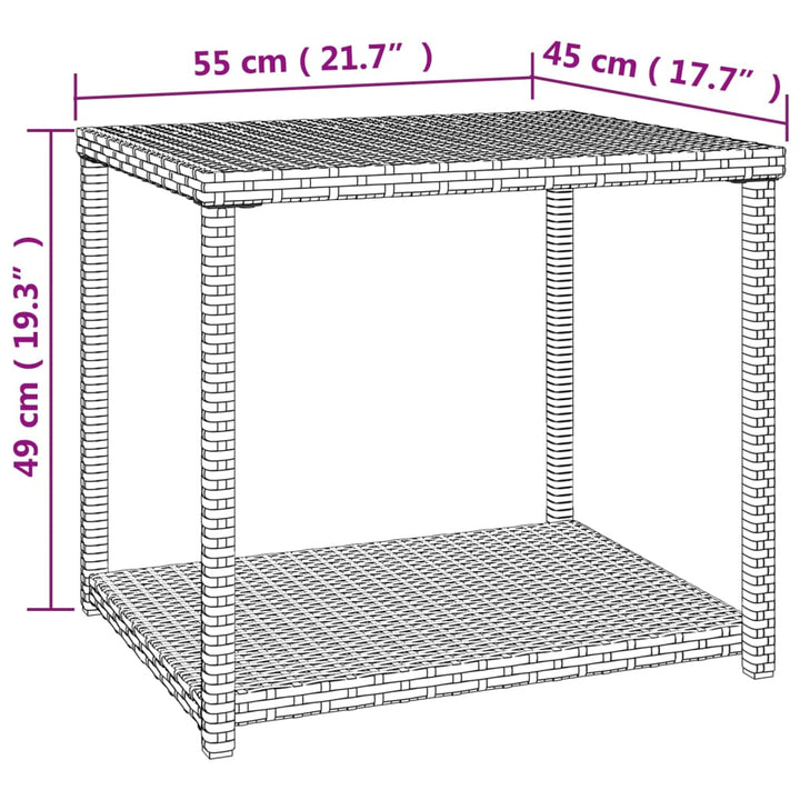 Beistelltisch 55X45X49 Cm Poly Rattan