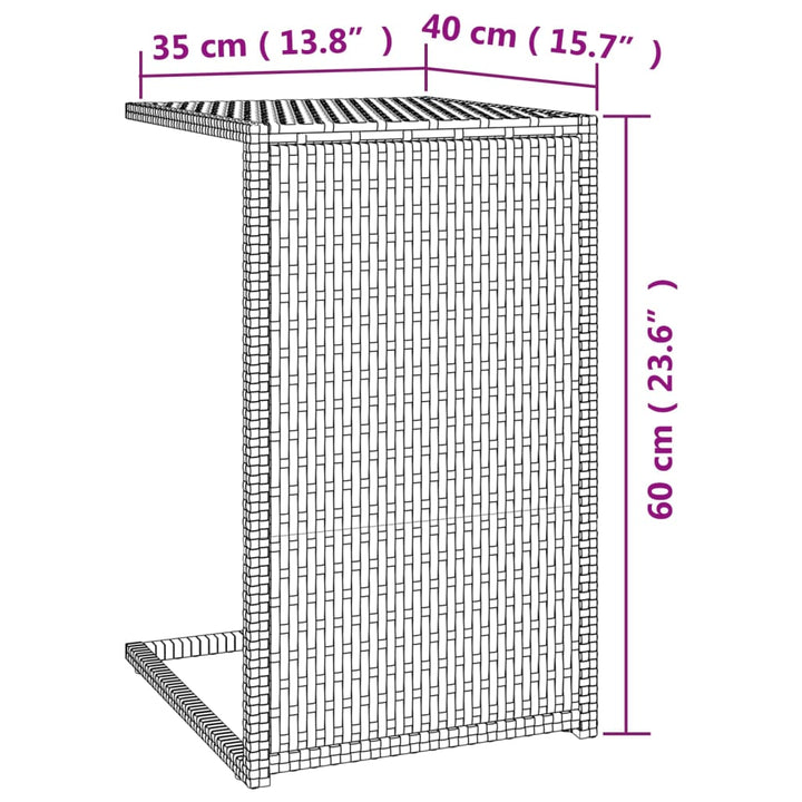 C-Tisch 40X35X60 Cm Poly Rattan