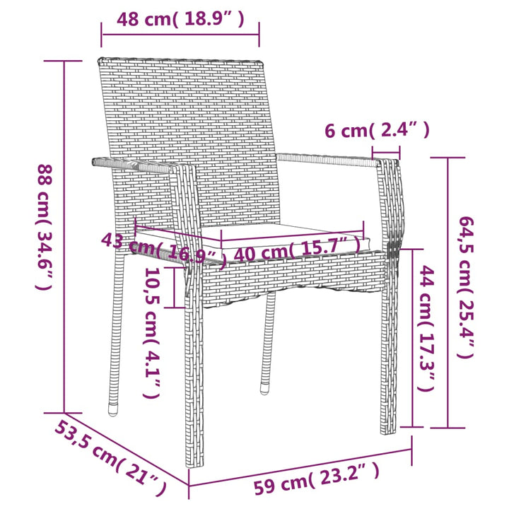 Gartenstühle Mit Kissen 2 Stk. Poly Rattan