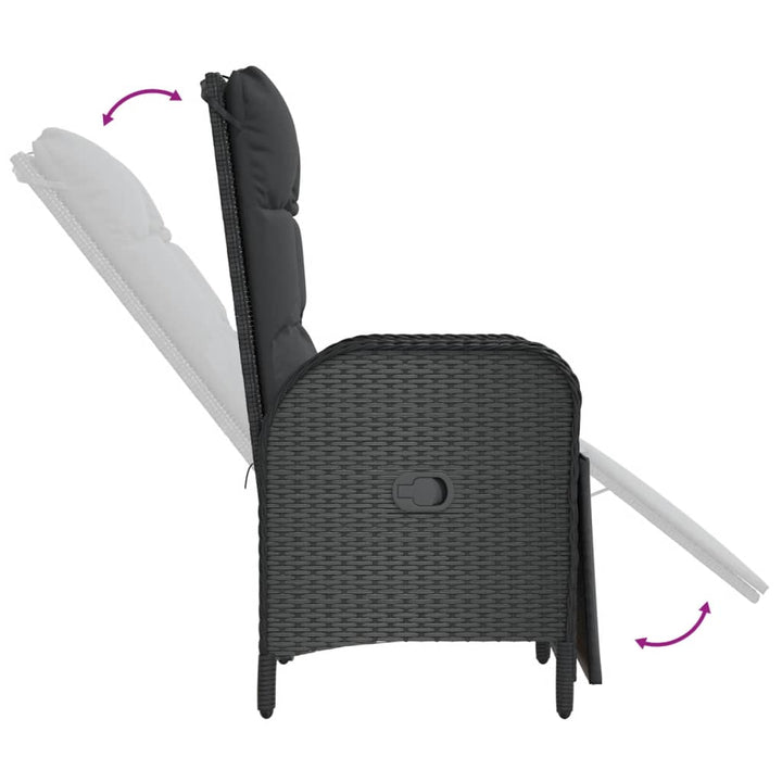 Garten-Relaxstühle 2 Stk. Mit Tisch Poly Rattan