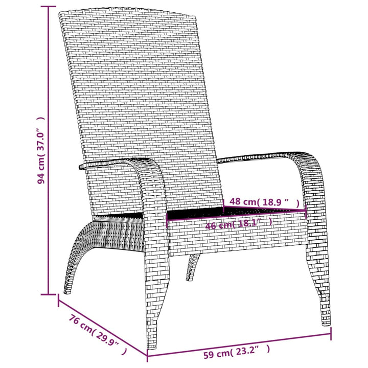 Adirondack-Gartenstuhl Poly Rattan