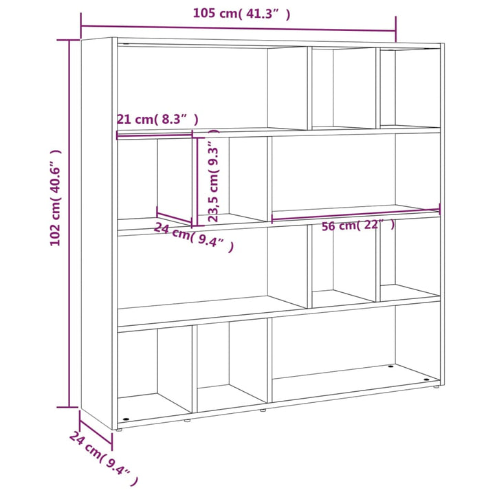 Bücherregal/Raumteiler 105X24X102 Cm