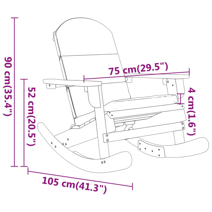 Adirondack-Schaukelstuhl Mit Kissen Massivholz Akazie