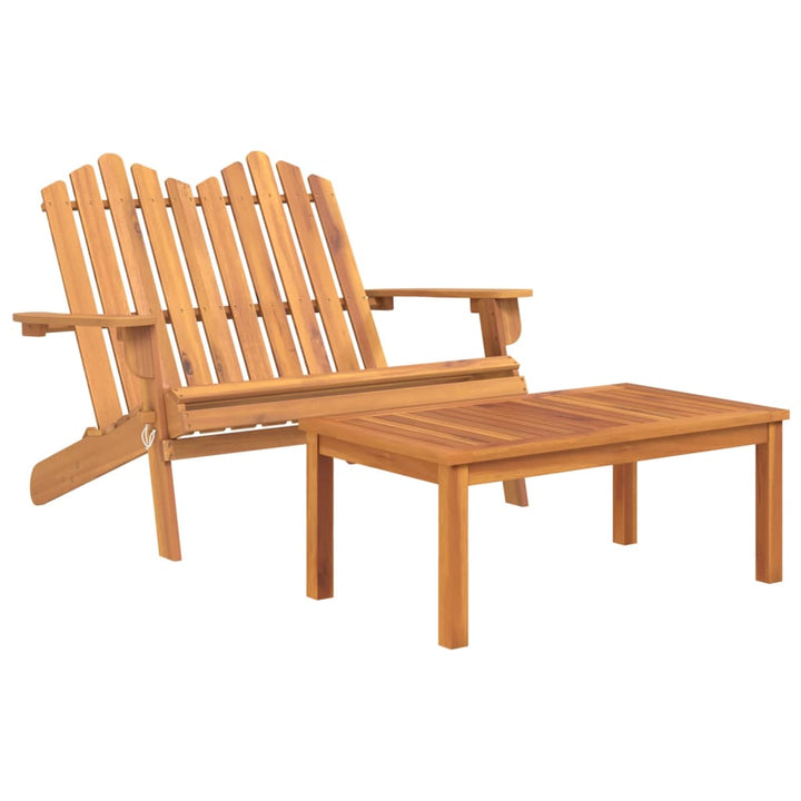 2-Tlg. Garten-Lounge-Set Adirondack Massivholz Akazie Natur