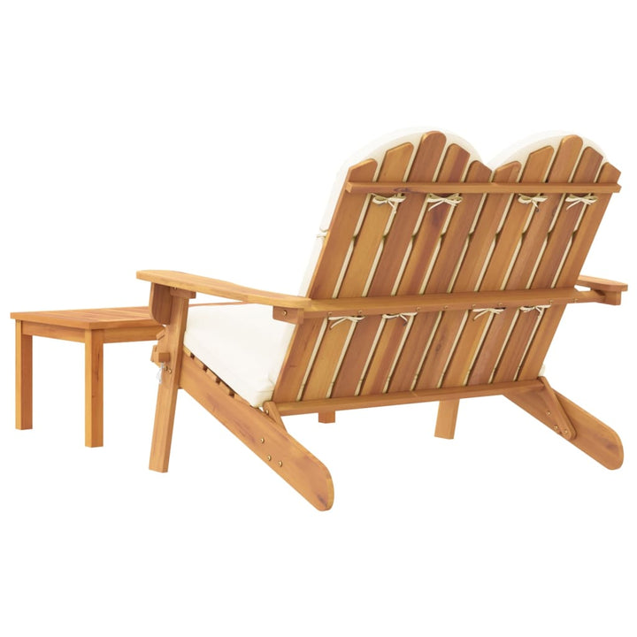 2-Tlg. Garten-Lounge-Set Adirondack Massivholz Akazie Cremeweiß