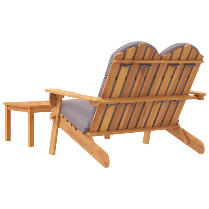 2-Tlg. Garten-Lounge-Set Adirondack Massivholz Akazie Dunkelgrau