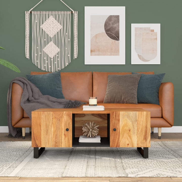 Couchtisch 100X54X40 Cm Massivholz Mango & Holzwerkstoff