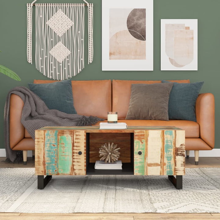 Couchtisch 100X54X40 Cm Massivholz Mango & Holzwerkstoff