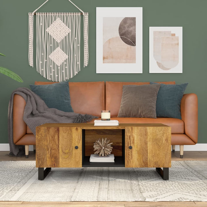 Couchtisch 100X54X40 Cm Massivholz Mango & Holzwerkstoff